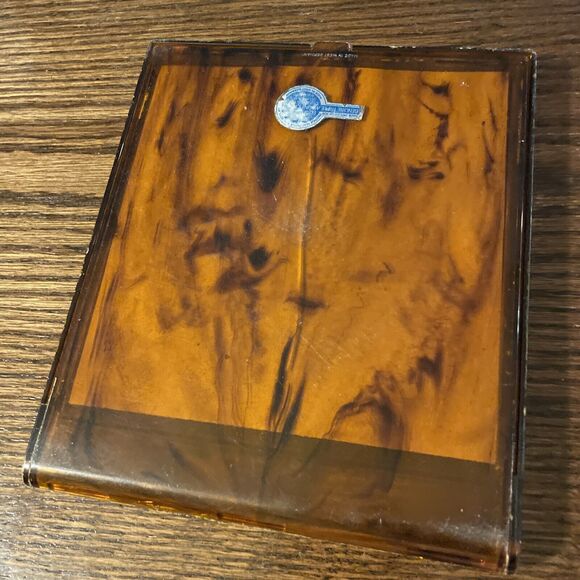 Vintage Prestige By Celebrity Tortoise Shell Compact Double Mirror Vanity 60’s - Picture 5 of 8